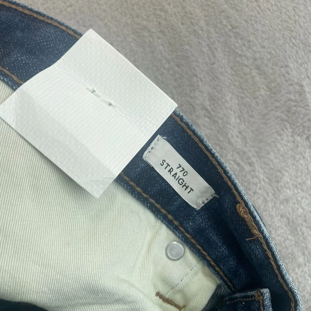 J.CREW 770‎ Jeans Men 36x31 (Tag 36x32) Indigo Shadow Japanese Rigid Denim NWT